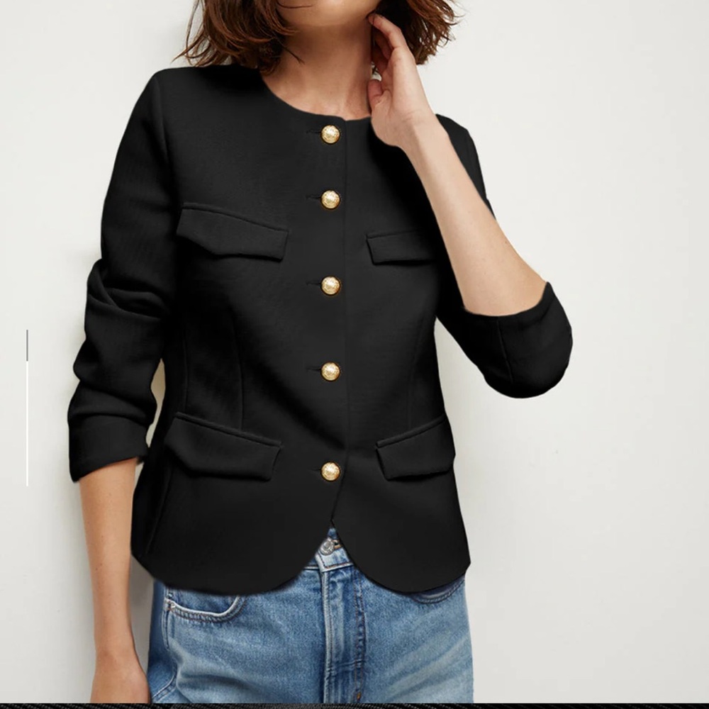 Veronica Beard Kensington Knit Jacket - Size M Black Like New